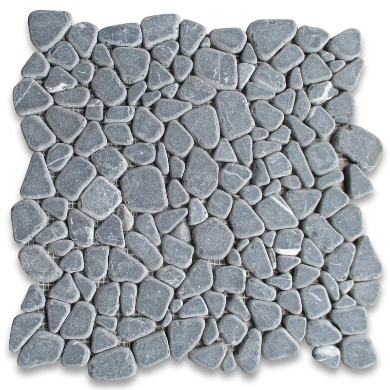 Mosaico a forma di ventaglio in marmo nero marquina in granito lucido