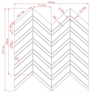 Mosaico da parete multi pavimento in marmo chevron levigato bianco Carrara
