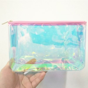 Borsa con cerniera olografica in PVC
