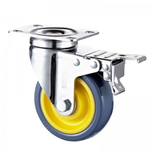 Medium Duty - Custodia cromata con ruota in TPE arancione 1