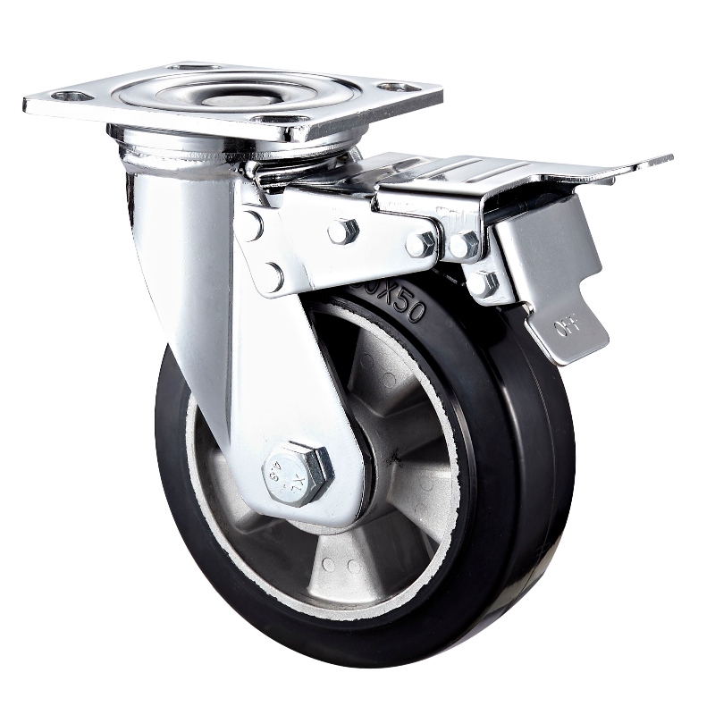 Heavy Duty: alloggiamento cromato con ruota in TPE nero 5