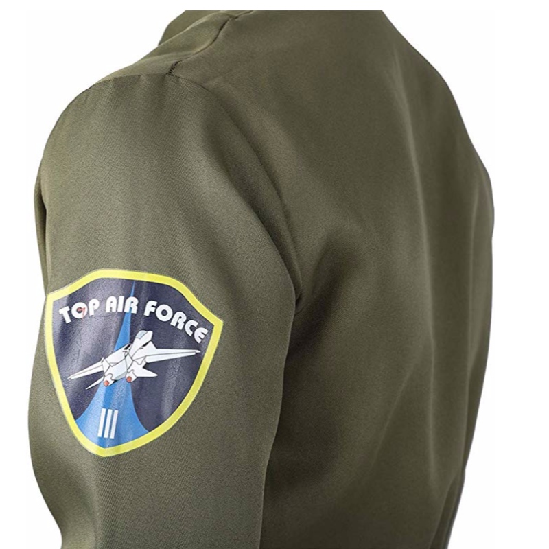 Costumi per tuta da volo per tuta da pilota da uomo Air Force Fighter per adulti con toppe e tasche ricamate