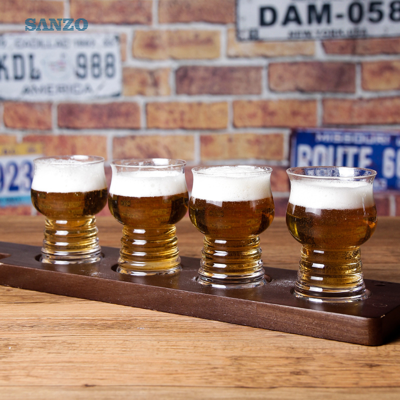 Bicchiere di birra Sanzo 6oz Stampato personalizzato Bicchiere di birra ottagono