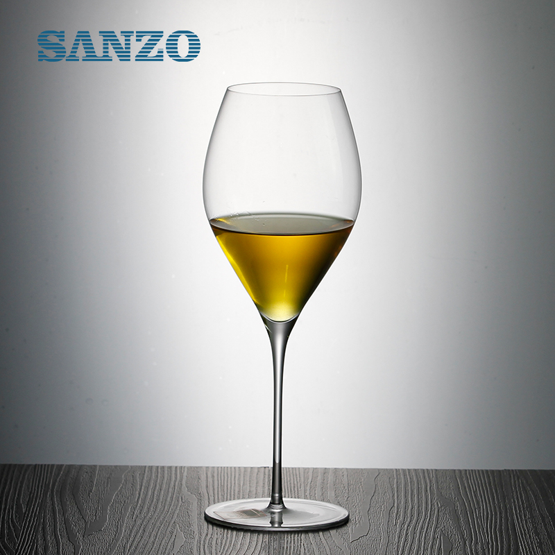 Bicchieri termici SanZO in vetro di vino rosso nero fatto a mano senza stelo in cristallo colorato di blu