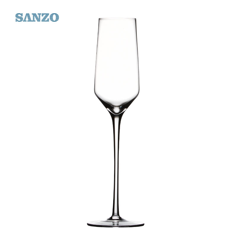 Bicchieri di champagne economici di vendita all'ingrosso chiari fatti a mano su misura di cristallo della Boemia di SANZO su misura a buon mercato