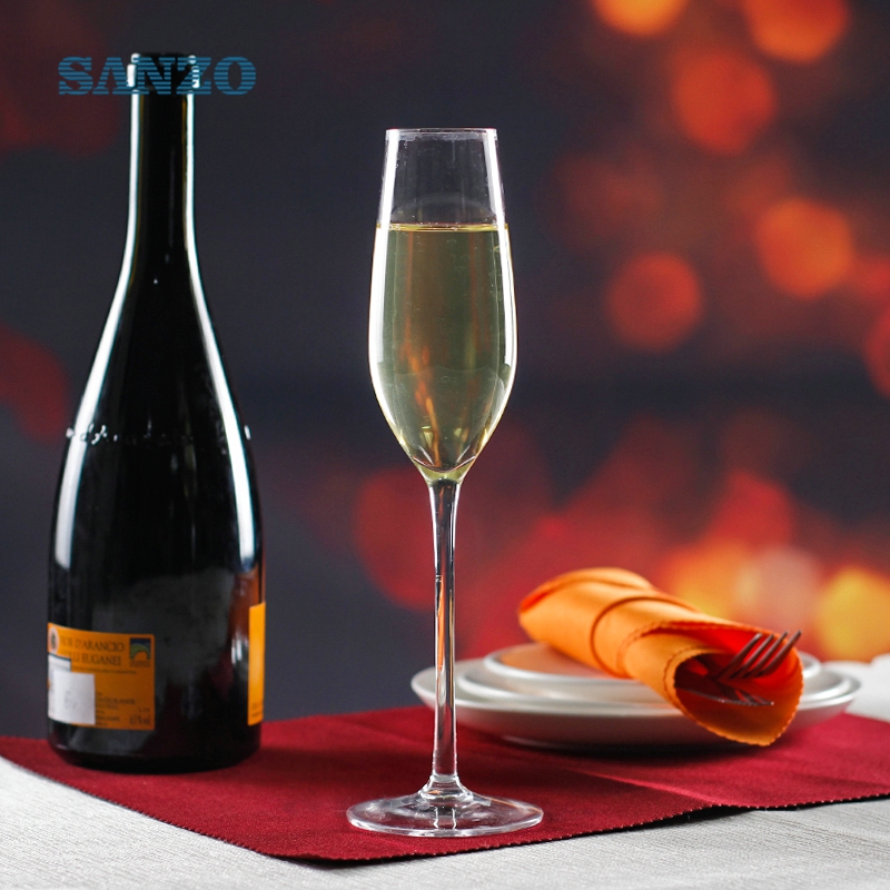 SANZO Blue Stem Champagne Flute Fatti a mano su misura Calice da Champagne Bicchieri di Champagne economici di vendita caldi promozionali