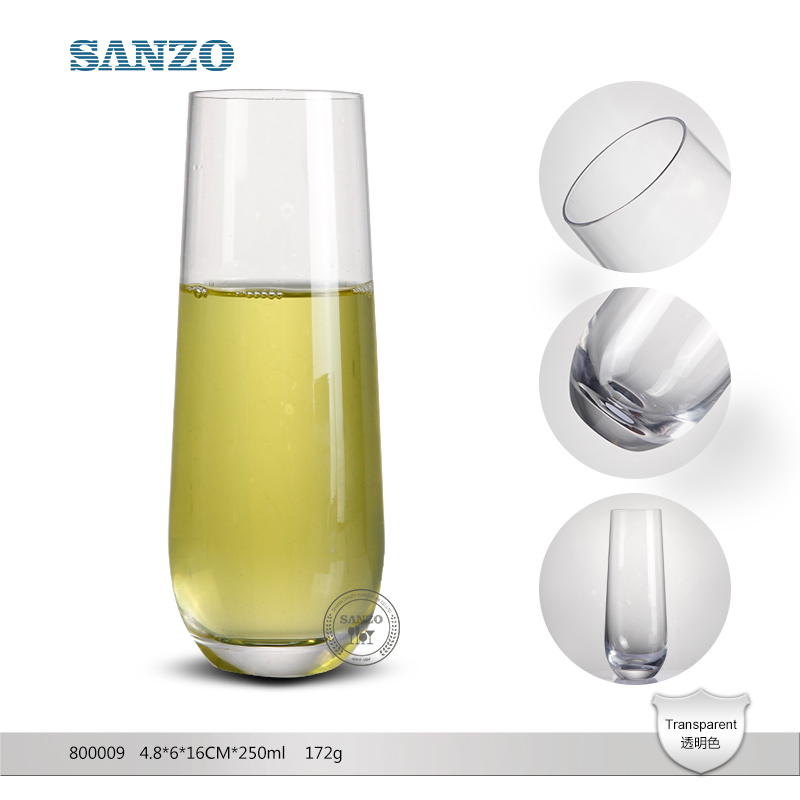Flute di champagne SANZO Black Stem Flute di champagne in plastica trasparente su misura
