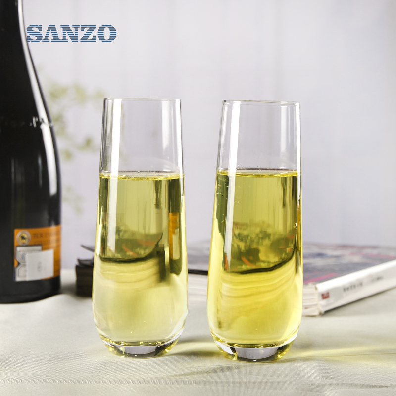 Flute di champagne SANZO Black Stem Flute di champagne in plastica trasparente su misura