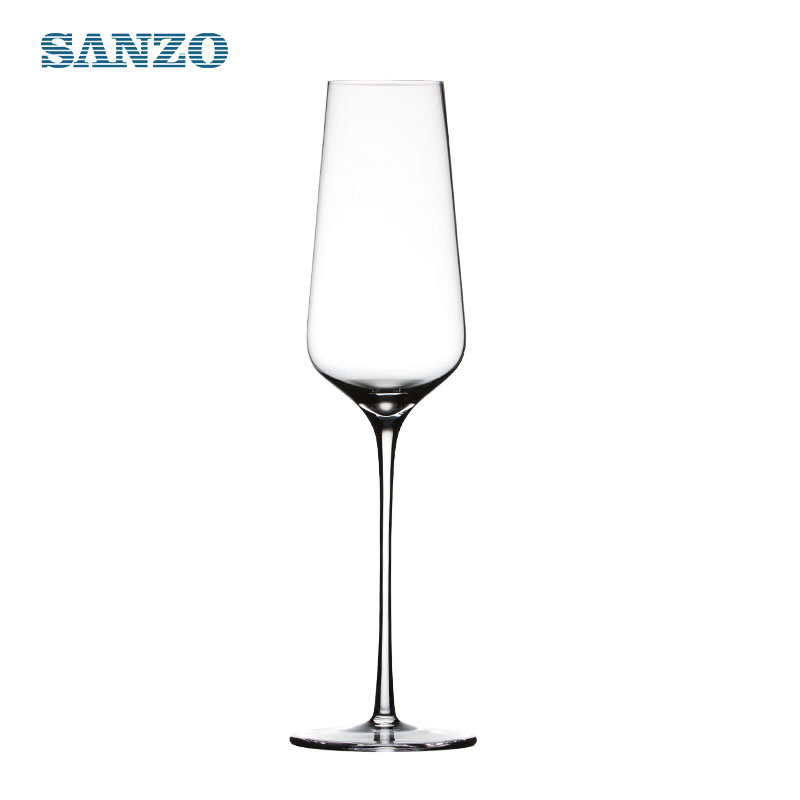 Bicchiere da champagne con cilindro rosa flute champagne su misura in vetro nero SANZO