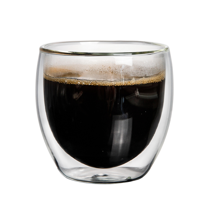 Sanzo fatto a mano in vetro borosilicato termoresistente a doppia parete tazza di vetro tazza di caffè tazza di tè tazza di caffè 350 ml