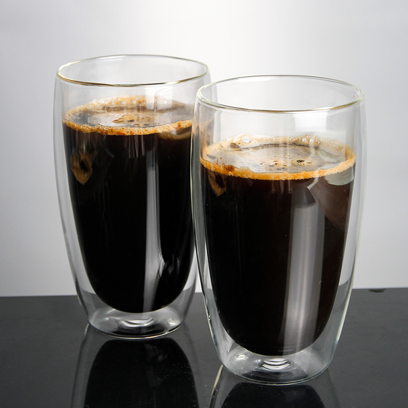 Alibaba caldo salwholesale di alta qualità prezzo più economico resistente al latte tazza di caffè a doppia parete in vetro con manico 200ml
