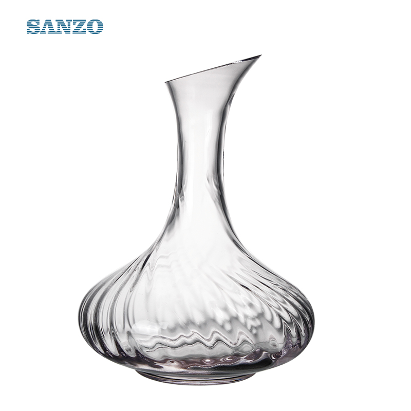 Decanter per vino di alta qualità con pendenza del cristallo soffiato a mano senza piombo