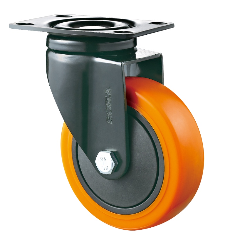 Medium Duty: alloggiamento cromato con ruota in TPE arancione 15