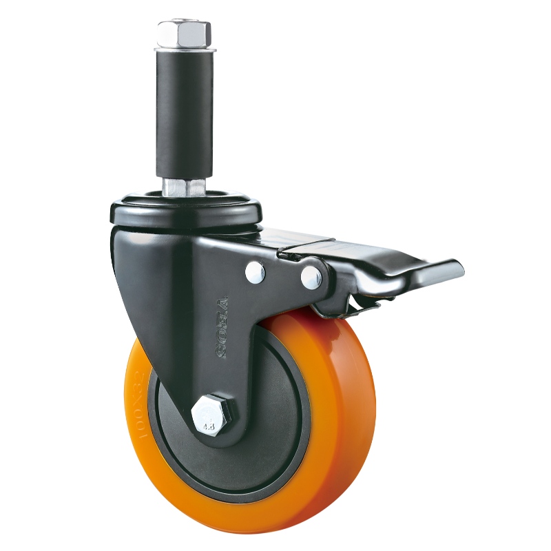 Medium Duty: alloggiamento cromato con ruota in TPE arancione 15