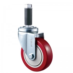 Medium Duty: alloggiamento cromato con ruota in TPE Diamand rossa