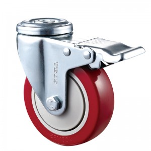 Medium Duty: alloggiamento cromato con ruota in TPE Diamand rossa