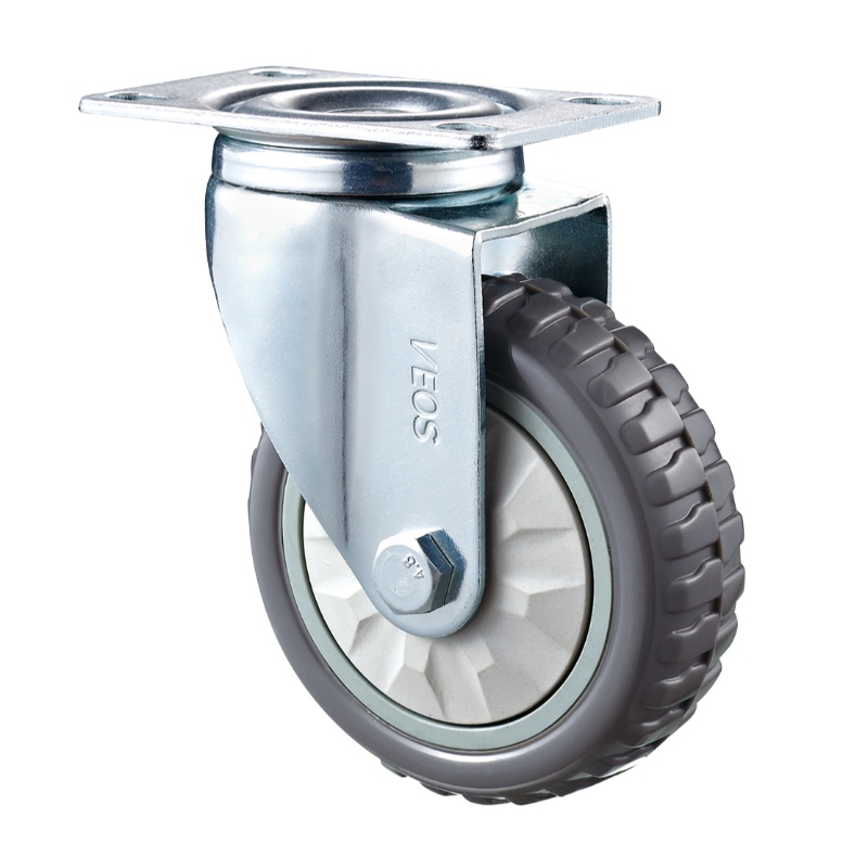 Medium Duty: alloggiamento cromato con ruota in TPE Diamand grigia