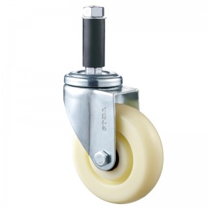 Medium Duty - Custodia cromata con ruota in TPE bianco