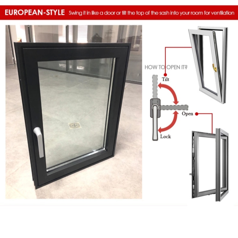 Finestre e porte con profilo in alluminio lungo e sottile