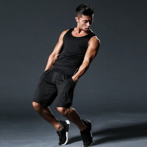 FDMM002-3 Abito da uomo, canotta + pantaloncini larghi + pantaloni attillati per la corsa