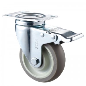 Medium Duty: alloggiamento cromato con ruota in TPE grigio2 Diamand