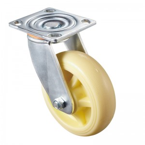 Heavy Duty: alloggiamento cromato con ruota in TPE bianco3