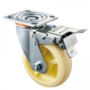 Heavy Duty: alloggiamento cromato con ruota in TPE bianco3