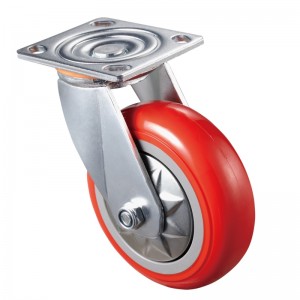 Heavy Duty: alloggiamento cromato con ruota in TPE rossa3