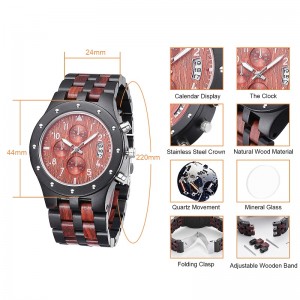 Orologio da uomo in legno da donna Orologio da polso automatico Orologio da polso in metallo con bilanciere in legno Relogio