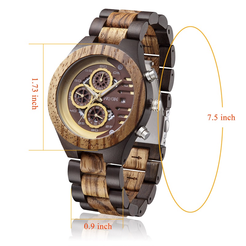 Moda acciaio inossidabile al quarzo impermeabile orologio in acciaio inossidabile orologi in legno personalizzato