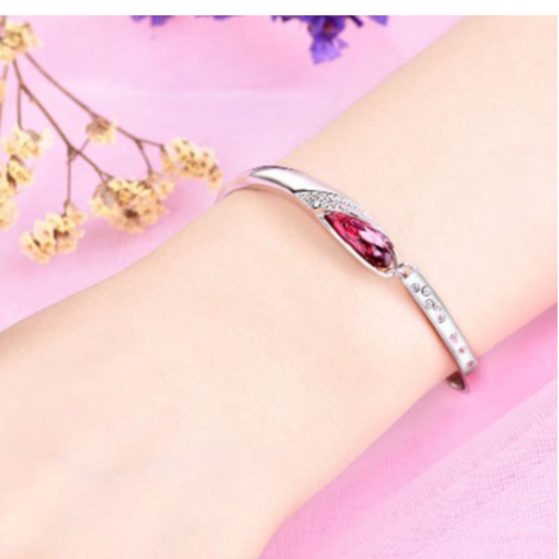 Bracciale da donna in argento sterling 925 con zirconi cubici e zirconi 101