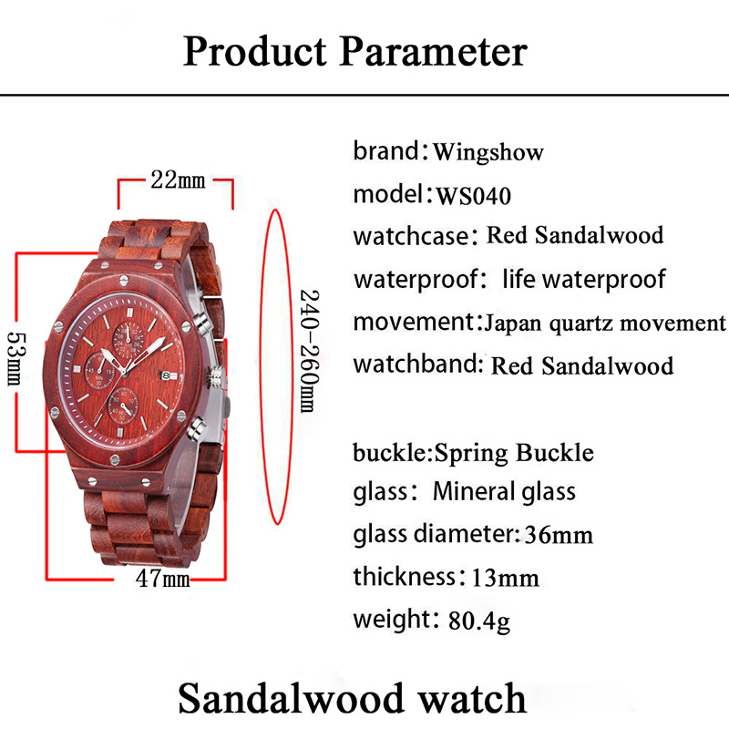 Orologio da polso in legno naturale ecologico per il tempo libero di lusso