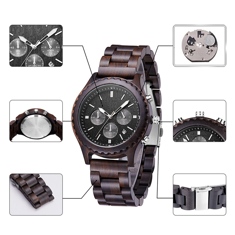 Regali di lusso Moda Orologio da uomo in legno casual Orologio da uomo militare