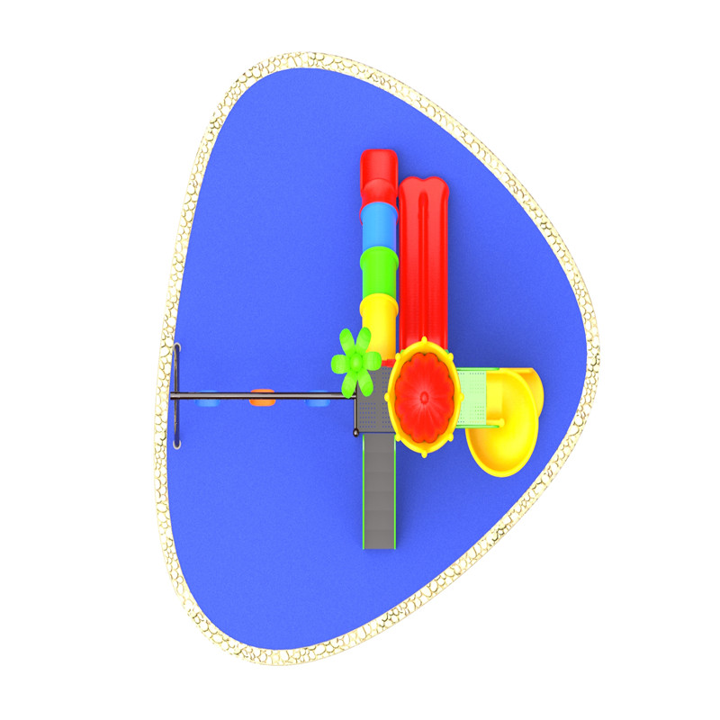 attrezzature per parchi giochi all'aperto con tetto a corona per bambini con gioco di scivoli per bambini