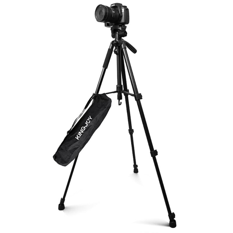 Tripode video leggero con meccanismo antiriflesso KINGJOY VT-860 con testa a tre vie