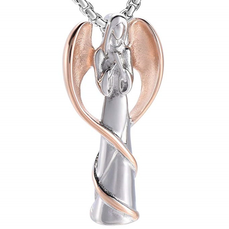 Ciondolo cremazione ciondolo angelo collana ciondolo urna ciondolo in argento sterling 925