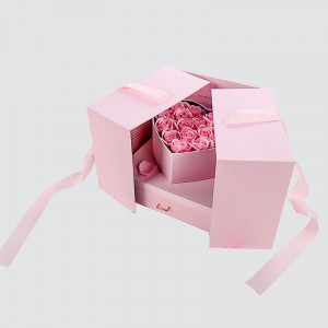 Contenitore di regalo di sorpresa della corda di alta qualità del cassetto del regalo dei cosmetici del fiore su misura