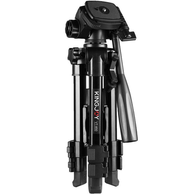Tripode video leggero con meccanismo antiriflesso KINGJOY VT-850 con testa a tre vie