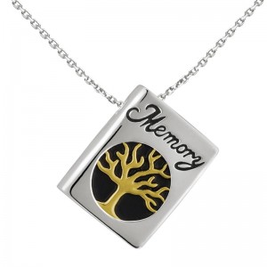 Gioielli collana albero ciondolo libro cremazione memoria in argento sterling 925