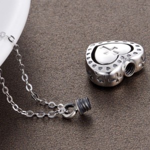 Collane con cremazione ciondolo con ciondolo a croce con cuore in argento sterling 925 per ceneri
