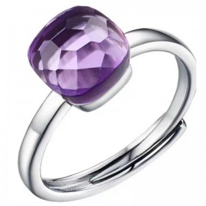 Anelli da donna in argento sterling 925 con ametista viola chmpagne viola scuro