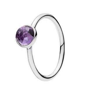 Anelli da donna in argento sterling 925 con ametista viola chmpagne viola scuro