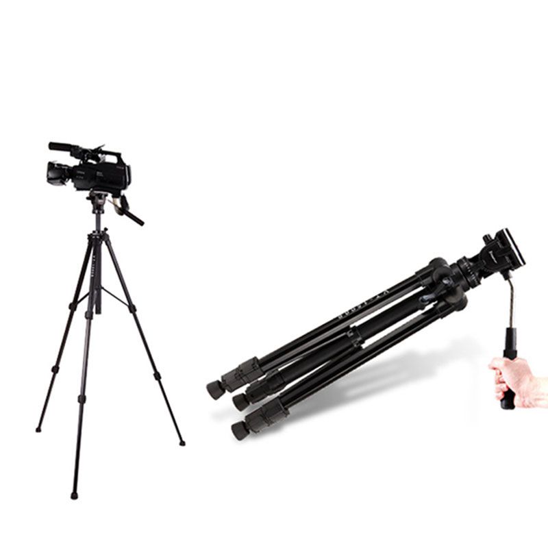 Le gambe del treppiede per videocamera regolabile Kingjoy VT-1500 sono dotate di testa inclinabile con trascinamento fluido rimovibile