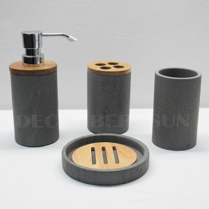 Set accessori bagno in pietra sabbia