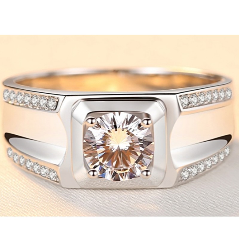 ANELLI UOMO PICCOLO ZIRCONI CUBICI ANELLI ENGAGEMENT ANELLI 925 STERLING ARGENTO PROMESSA ANELLI PER UOMO UOMO ANELLI MATRIMONIO