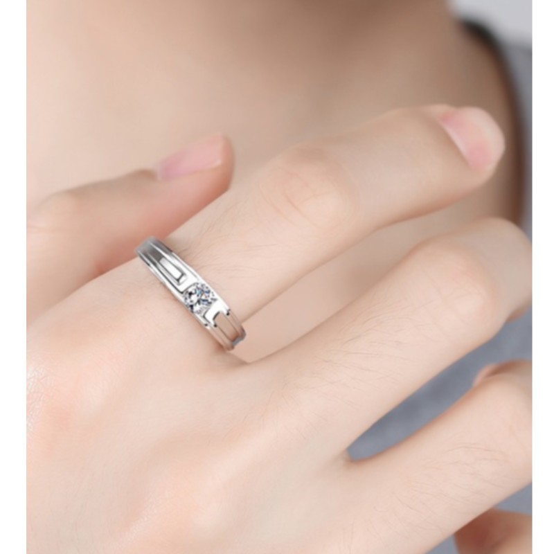 ANELLI UOMO PICCOLO ZIRCONI CUBICI ANELLI ENGAGEMENT ANELLI 925 STERLING ARGENTO PROMESSA ANELLI PER UOMO UOMO ANELLI MATRIMONIO