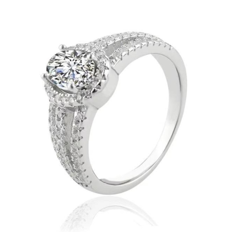 Anelli di fidanzamento Anelli cubici in zirconia in oro bianco Anelli in moissanite promettono anelli da donna