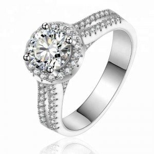 Anelli di fidanzamento Anelli cubici in zirconia in oro bianco Anelli in moissanite promettono anelli da donna
