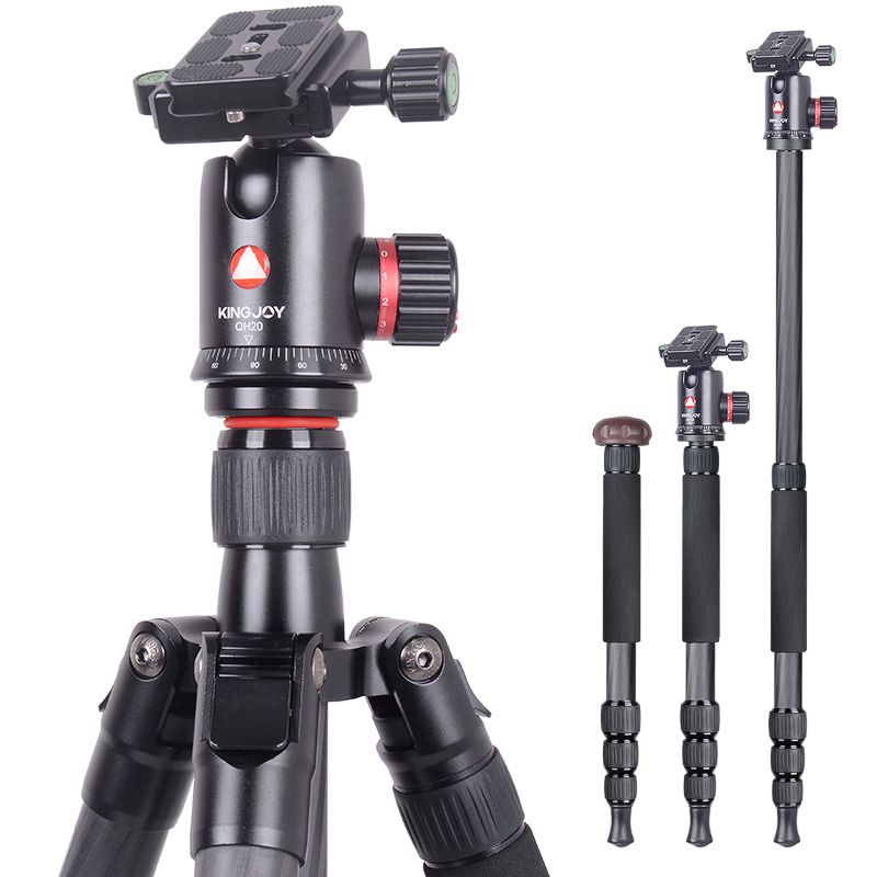 Treppiede Kingjoy K2208 Travel Series in fibra di carbonio con testa a sfera QH20