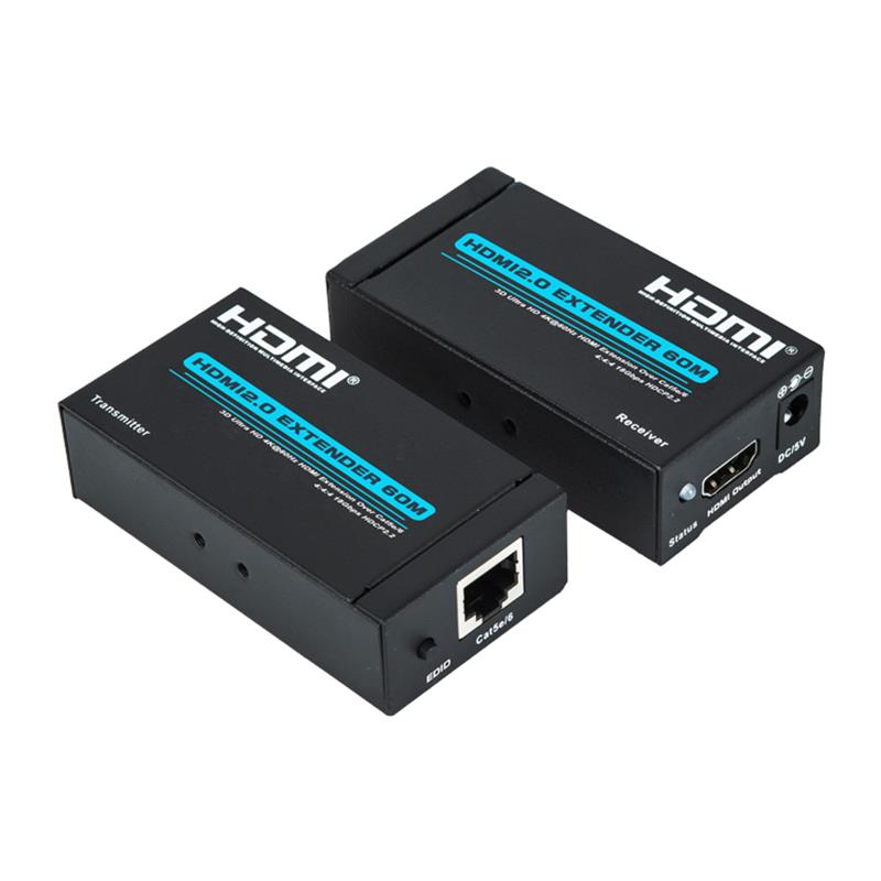 Extender HDMI V2.0 60m su supporto singolo cavo cat5e / 6 Ultra HD 4Kx2K @ 60Hz HDCP2.2
